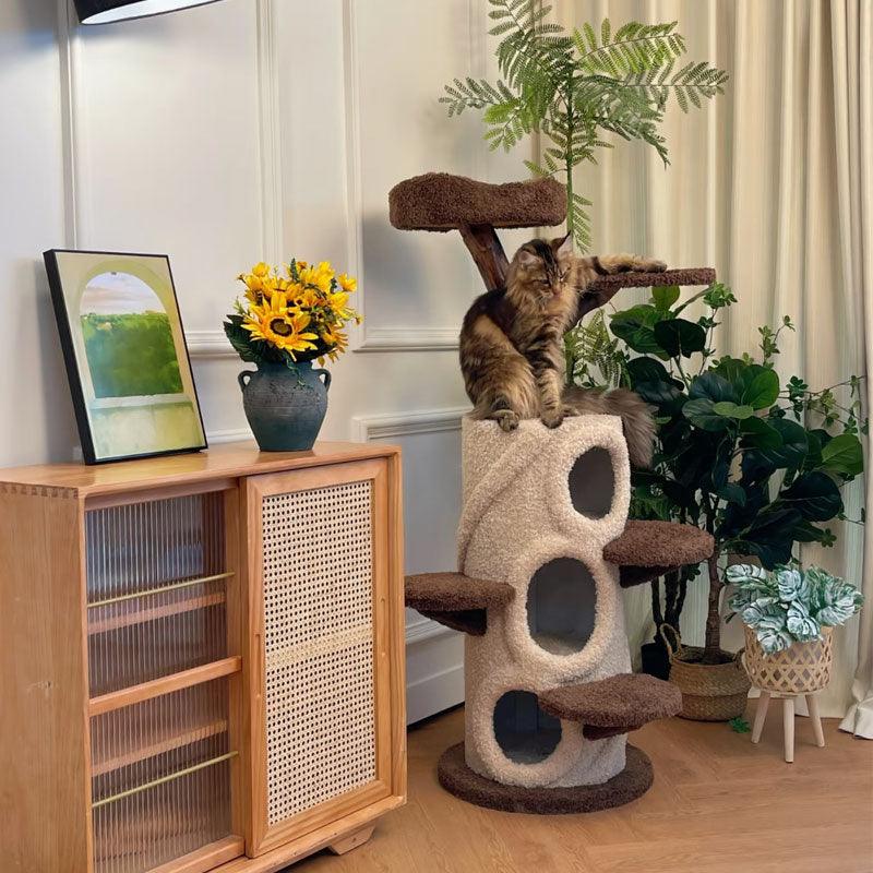 Baumhaus-Kratzbaum für mehrere Katzen, Kletter-Eigentumswohnung