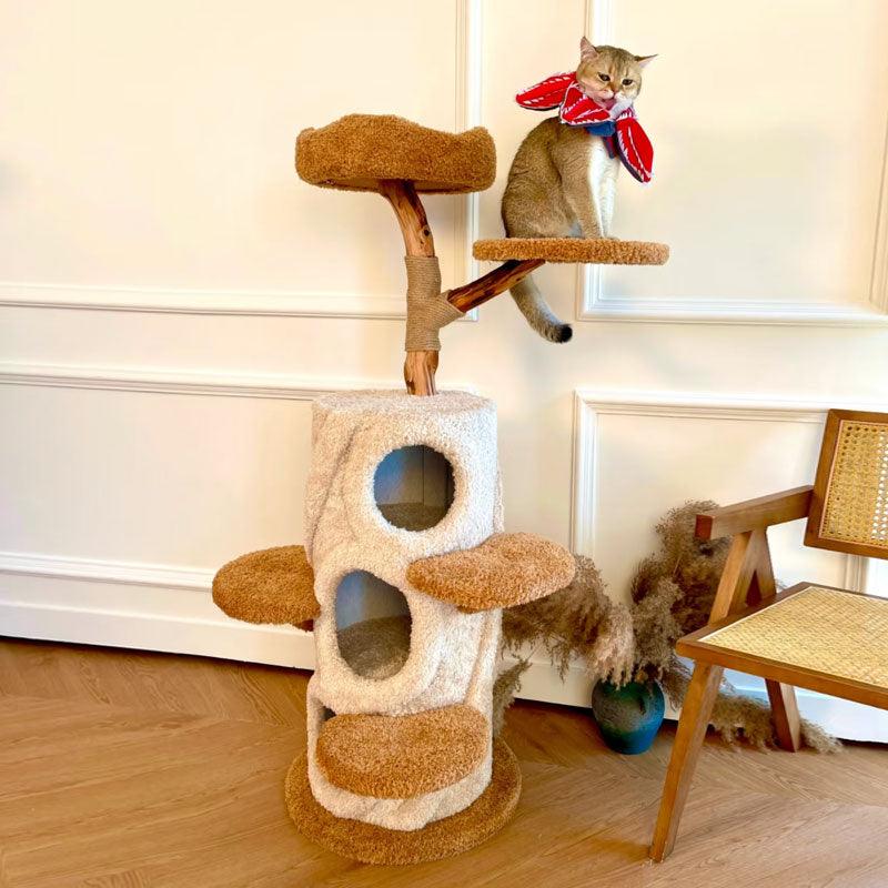 Baumhaus-Kratzbaum für mehrere Katzen, Kletter-Eigentumswohnung