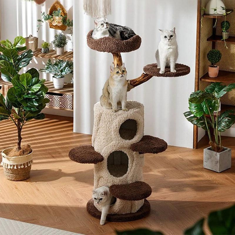 Baumhaus-Kratzbaum für mehrere Katzen, Kletter-Eigentumswohnung