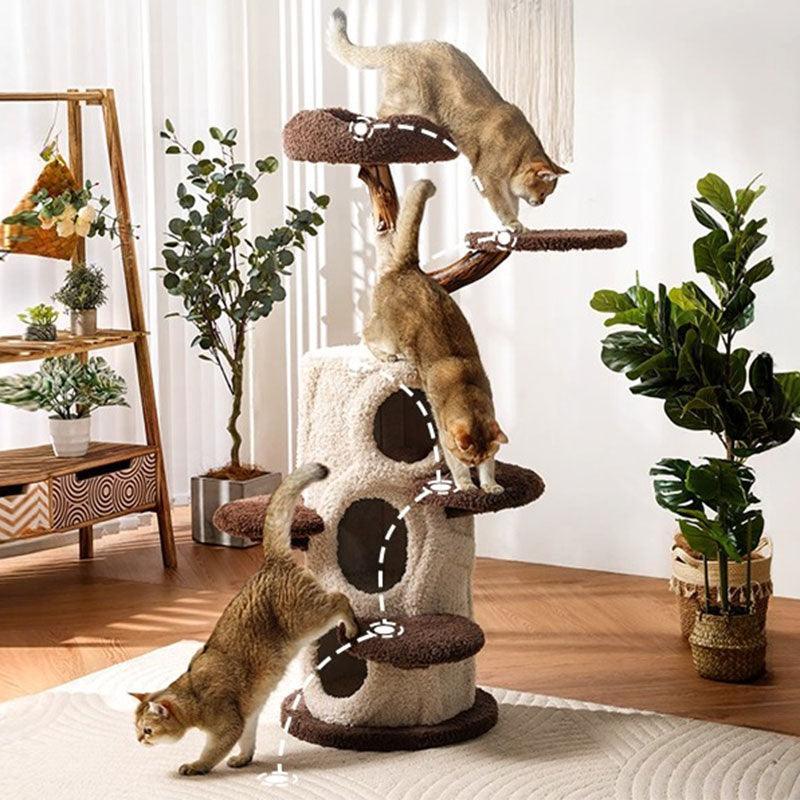 Baumhaus-Kratzbaum für mehrere Katzen, Kletter-Eigentumswohnung
