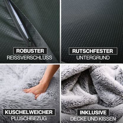 Orthopädisches Hundebett für Menschen "Balu" XXL 190cm inkl. Decke und Kissen