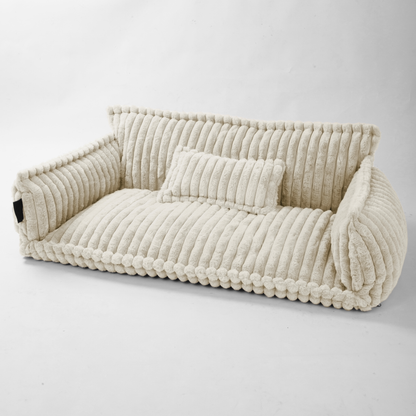 Haustiersofa 'Chaffar' - Für Katzen und Hunde - Moderner Stil - Cord Design - Orthopädische Matratze