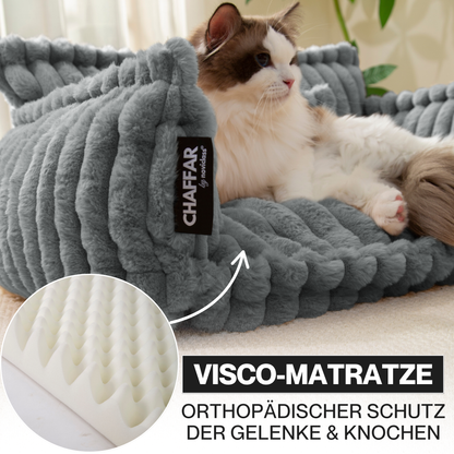 Haustiersofa 'Chaffar' - Für Katzen und Hunde - Moderner Stil - Cord Design - Orthopädische Matratze