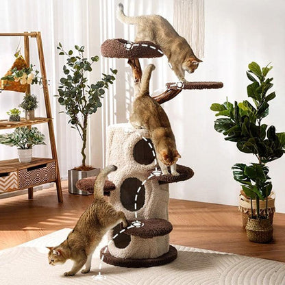Baumhaus-Kratzbaum für mehrere Katzen, Kletter-Eigentumswohnung