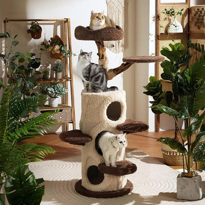 Baumhaus-Kratzbaum für mehrere Katzen, Kletter-Eigentumswohnung